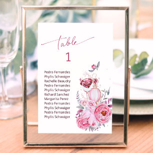 Rose und Diamant Brautparty Tischnummer