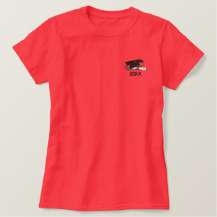 Rose und Diplom individuell gestalten Besticktes T-Shirt