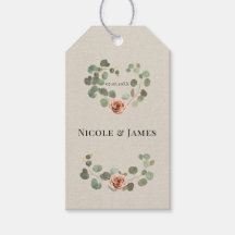 Rose und Eukalyptus Herz Rustikale Hochzeit
