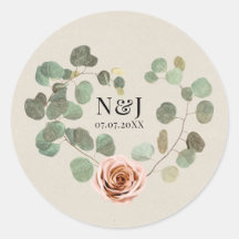Rose und Eukalyptus Herz Rustikale Hochzeit