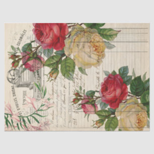 Rose und florale Ephemera Decoupage Seidenpapier