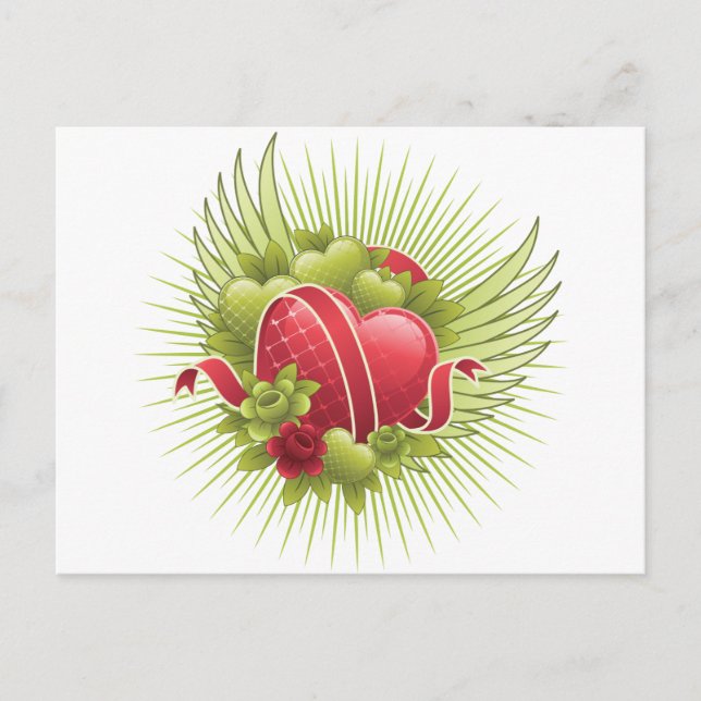 Rose und Flüge Postkarte (Vorderseite)