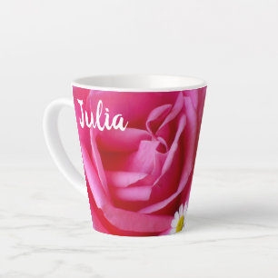 Rose und Foto der weißen Milchsorten Milchtasse
