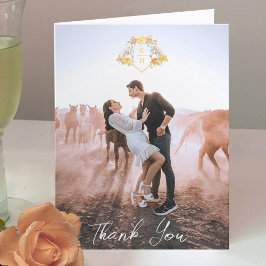 Rose und Foto für Hochzeiten Dankeskarte