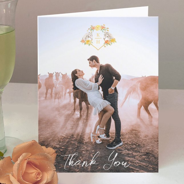 Rose und Foto für Hochzeiten Dankeskarte (Von Creator hochgeladen)