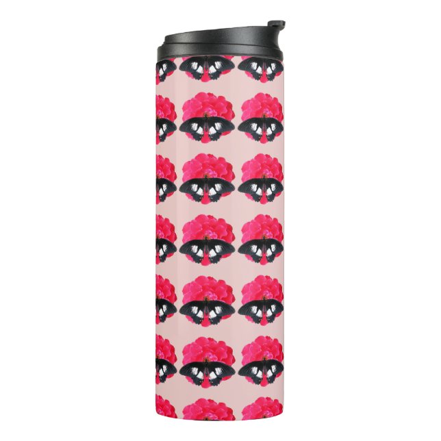 Rose und Frack Thermosbecher (Nach links gedreht)