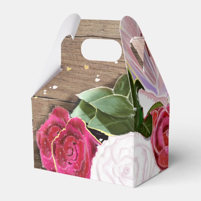 Rose und Gastgeschenk Hochzeiten für Country Chic Geschenkschachtel (Vorderseite)