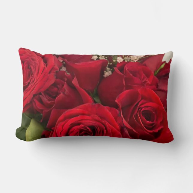 Rose und Gipskraut Lendenkissen (Vorderseite)