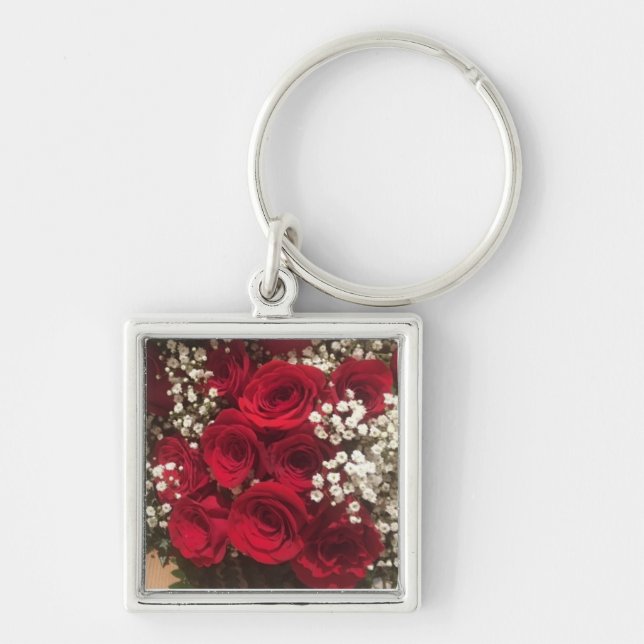 Rose und Gipskraut Schlüsselanhänger (Vorne)