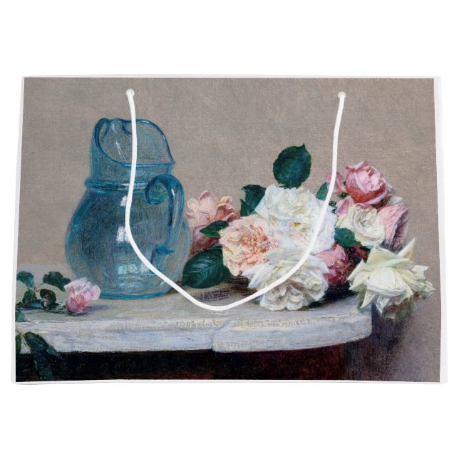 Rose und Glass Jug, Henri Fantin-Latour Große Geschenktüte (Vorderseite)
