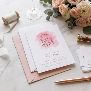 Rose und Gold Ms to Mrs Kalligrafie Brautparty Einladung
