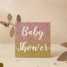 Rose und Gold Ombre Glitzer Babydusche
