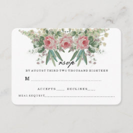Rose UND GRÜNTÖNE, DIE RSVP WEDEN Einladung
