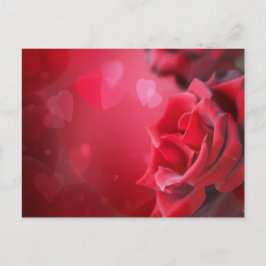 Rose und Herzen Postkarte