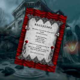 Rose und Hochzeitsempfang in Rot-Gotik Begleitkarte