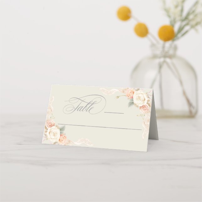 Rose- und Hochzeitsfeiern Platzkarte (Vorderseite)