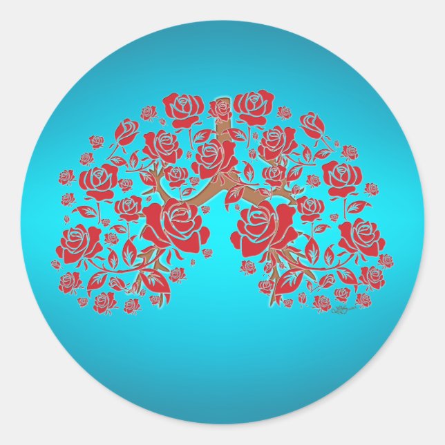Rose und Hoffnung Runder Aufkleber (Vorderseite)