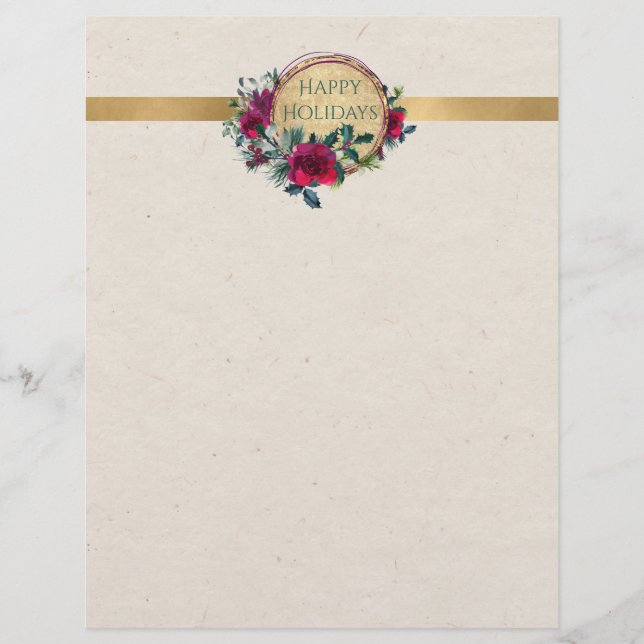 Rose und holzExtravagante Personalisierte Letterhe Briefbogen (Vorderseite)