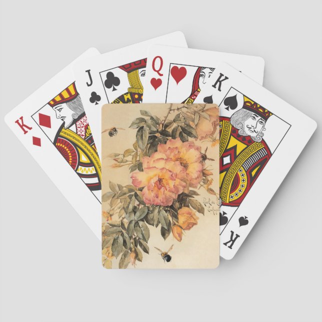 "Rose und Hummeln" Spielkarten (Rückseite)