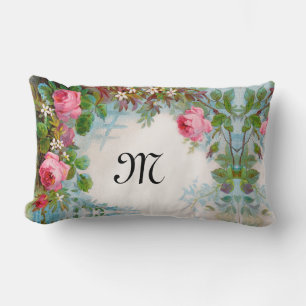 ROSE UND JASMINEN - BLUMENMONOGRAMM LENDENKISSEN