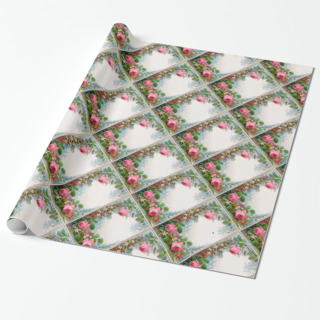 ROSE UND JASMINEN GESCHENKPAPIER (Ungerollt)