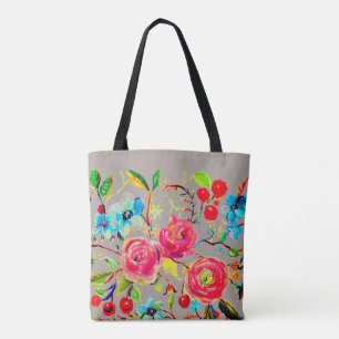 Rose und Kirschblossom individuell anpassbar Tasche