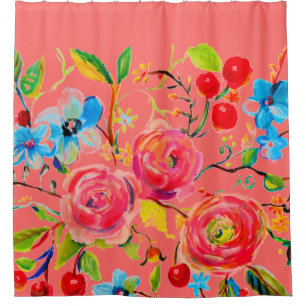 Rose und Kirschrot 2,0 Duschvorhang