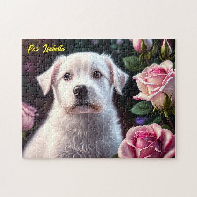 Rose und kleine Hundesammlung (Horizontal)