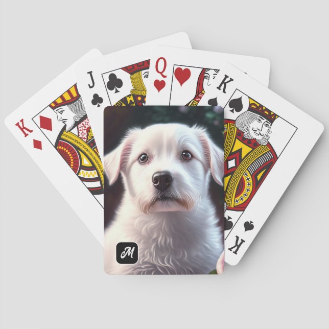 Rose und kleine Hundesammlung Spielkarten (Rückseite)