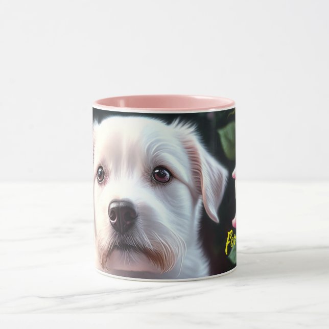 Rose und kleine Hundesammlung Tasse (Zentrum)