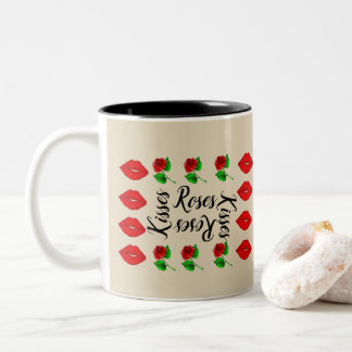 Rose und Küsse Tasse
