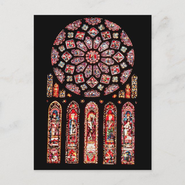 Rose und Lancetfenster von der Nordwand Postkarte (Vorderseite)