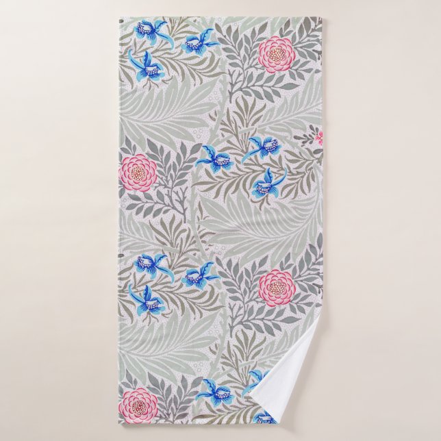 Rose und Larkspur, William Morris Badehandtuch (Badehandtuch)