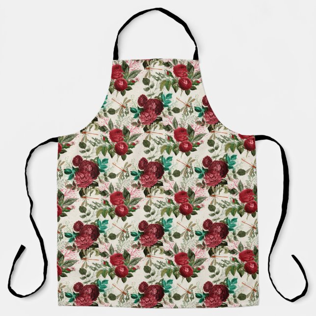 Rose und Libellen (Design 14) Schürze (Vorderseite)