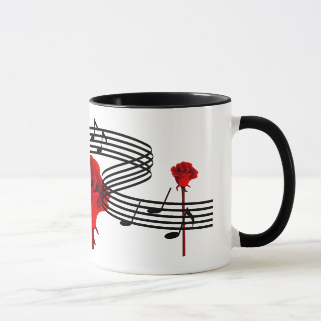 Rose und Liebe Music Tasse (Rechts)