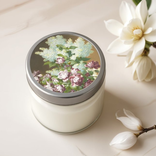 Rose und Lilacs Runder Aufkleber (Von Creator hochgeladen)