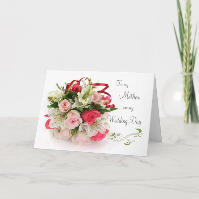 Rose und Lilien Danke Mutter für meine Hochzeit (Vorderseite)