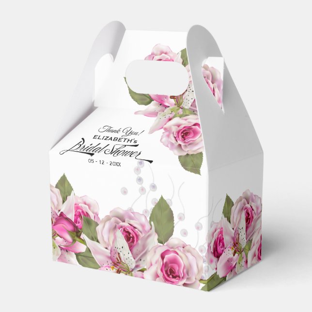 Rose und Lily-Pink-Brautparty Geschenkschachtel (Vorderseite)