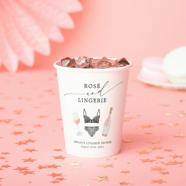 Rosé- und Lingerie-Brautparty Pappbecher (Insitu)