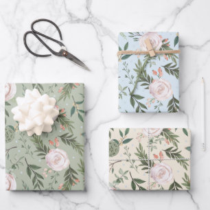 Rose- und Lotus-Pod-Verpackungspapier Geschenkpapier Set