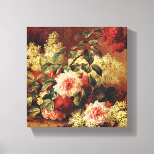 Rose und Mahogany von de Longpre Wrapped Canvas Leinwanddruck