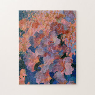 Rose und Messing Blumengemälde im impressionistisc