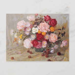 Rose und Milchprodukte Postkarte