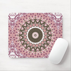 Rose und Mocha Mandala Muster Florale Geometrie Mousepad