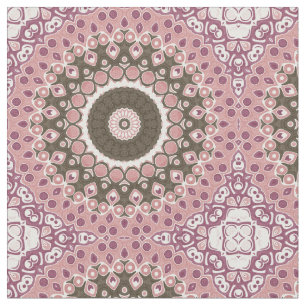 Rose und Mocha Mandala Muster Florale Geometrie Stoff