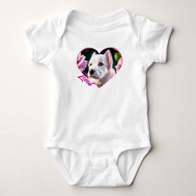 Rose und Niedliche Sammlung von Hunden Baby Strampler (Vorderseite)