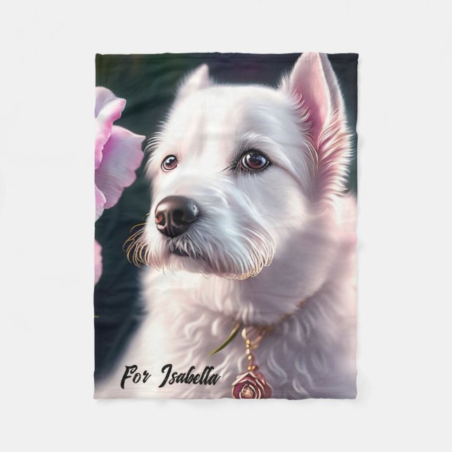 Rose und Niedliche Sammlung von Hunden Fleecedecke (Vorderseite)