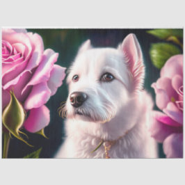 Rose und Niedliche Sammlung von Hunden Seidenpapier