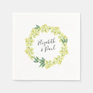 Rose und Oliven Hochzeitspapier Napkin Serviette