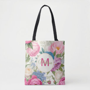 Rose und Peonieflora im Garten Tasche